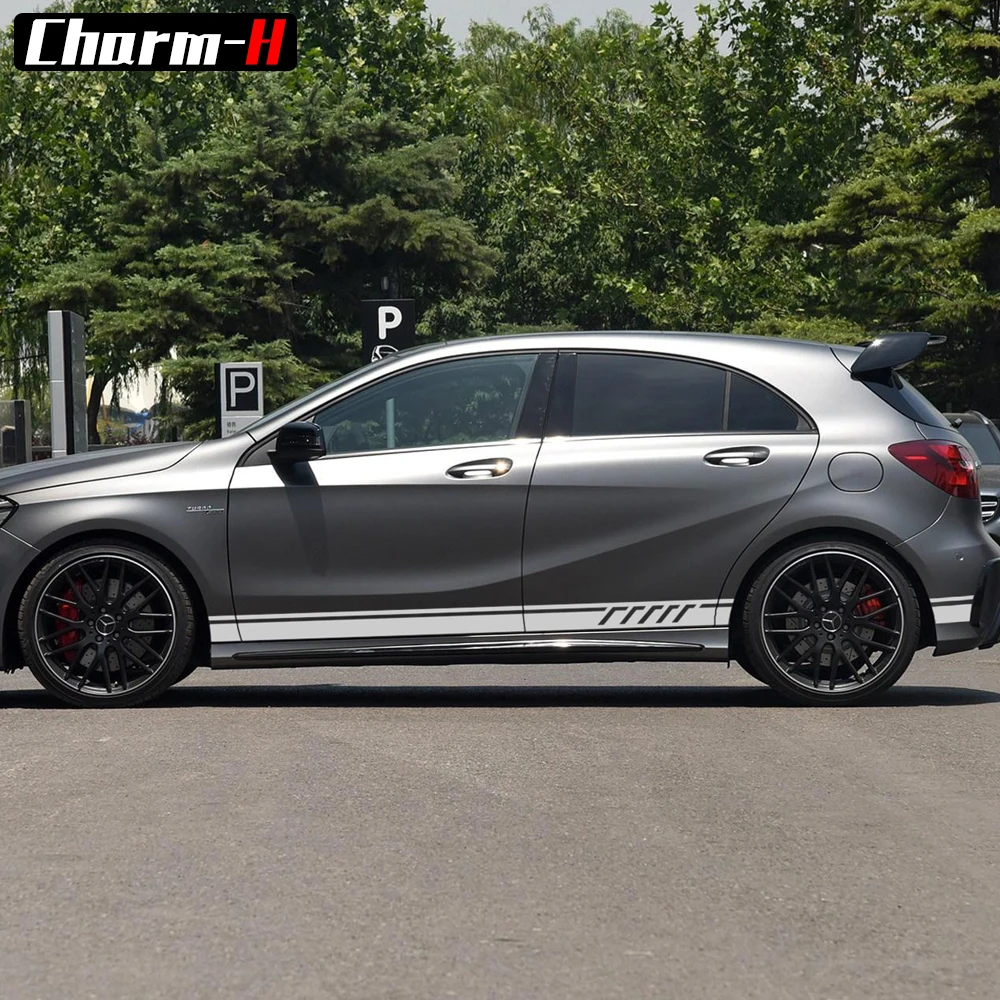 2 Pieces for Mercedes Benz W176 A Class A45 AMG A180 A200 A250 Edition 1 Side Racing Stripes Decal Stickers accessories