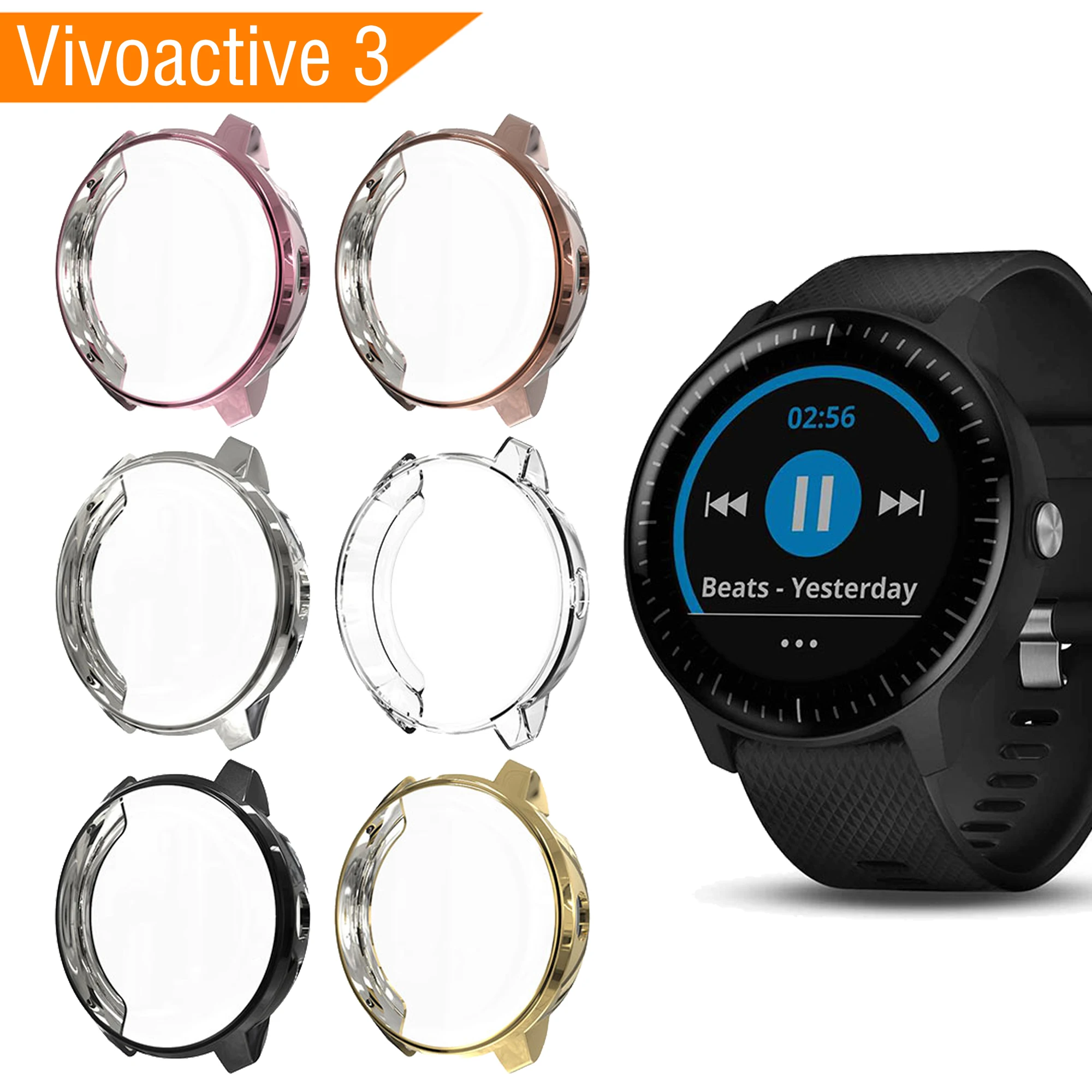 

2019 Smart Watch Case For Garmin vivoactive 3 Full Protection TPU Case For Garmin vivoactive3 Screen Protector for vivoactive 3