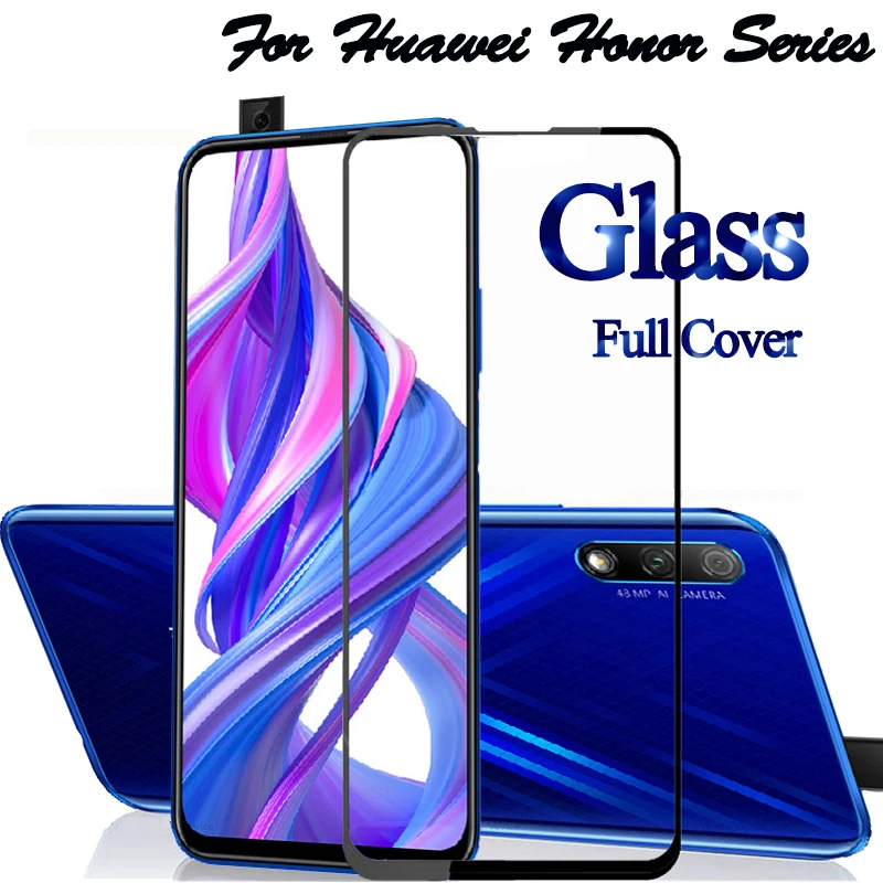 

Protective Glass Case on the For Huawei Honor 9X 9XPro V9 V10 V20 On Honor 20i 9i 10i Full Cover Tempered Glass Protection Case