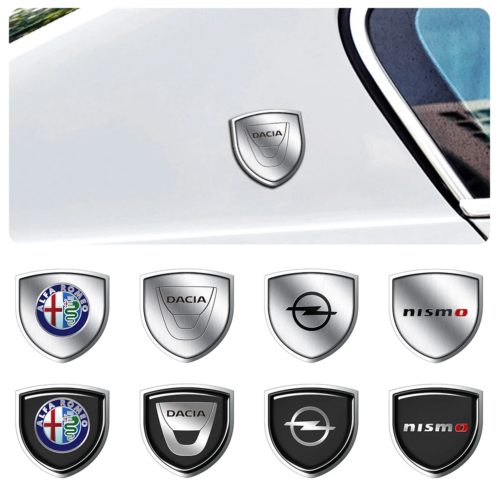 1Pcs Car 3D Metal Side Front Fender Body Shield Badge Stickers For Lada Renault Land Rover Kia Nissan Subaru Skoda Accessories | Автомобили