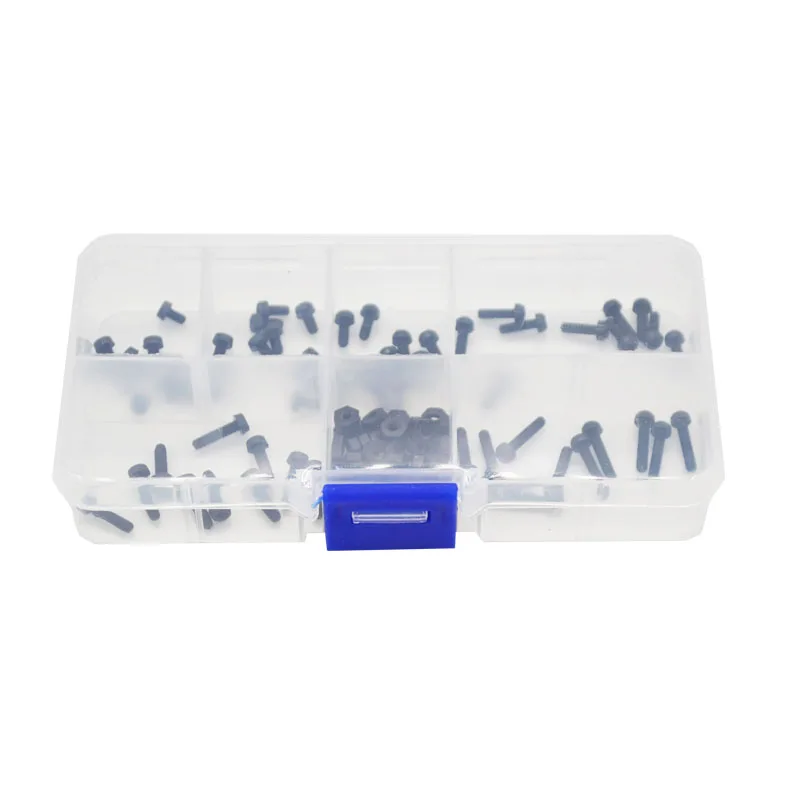 Black Nylon Phillips Pan Head Machine Screw Nut Metric Thread Plastic Round Head Bolt Assortment Kit M2.5