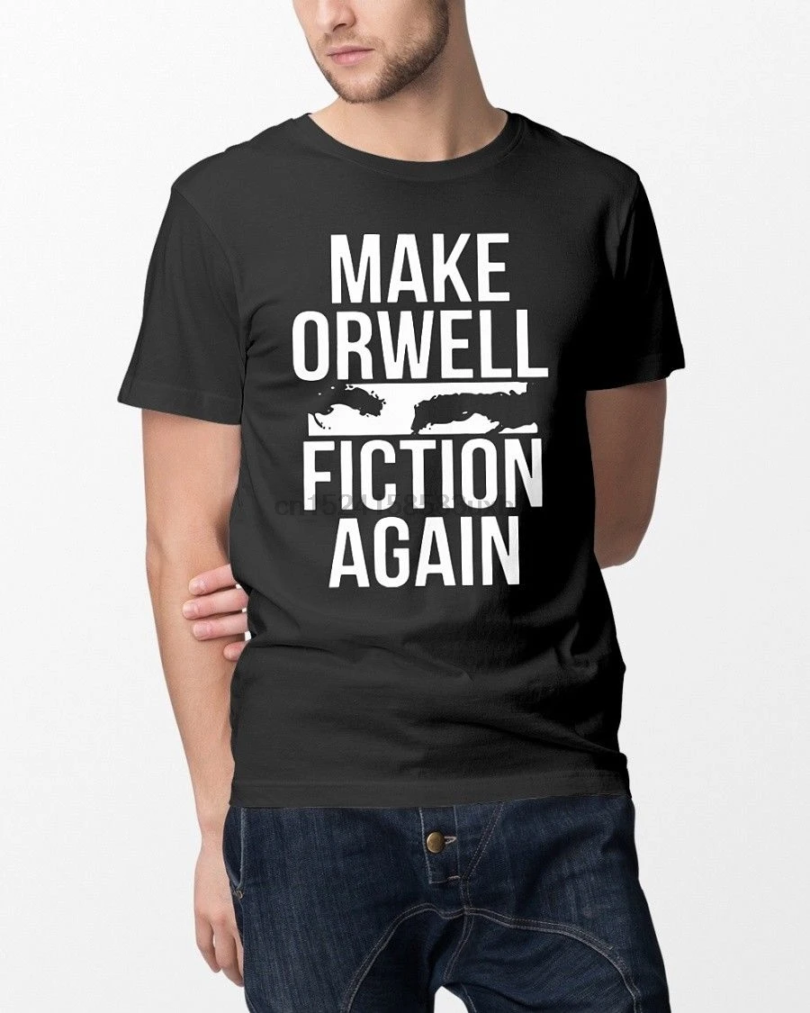 Make Orwell fiction Again Dystopia футболка классная повседневная pride мужская унисекс новая
