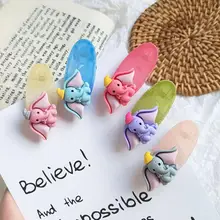 Красочный прозрачный край без повреждения кутикулы на клипе зажим интернет-знаменитость волосы простой милый Дамбо для девочек детей челка клип аксессуары подарок