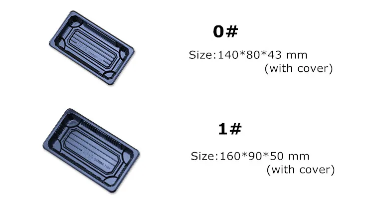 0-11# Чистая черная коробка для упаковки суши сашими лосось на вынос упаковки коробки 100 шт