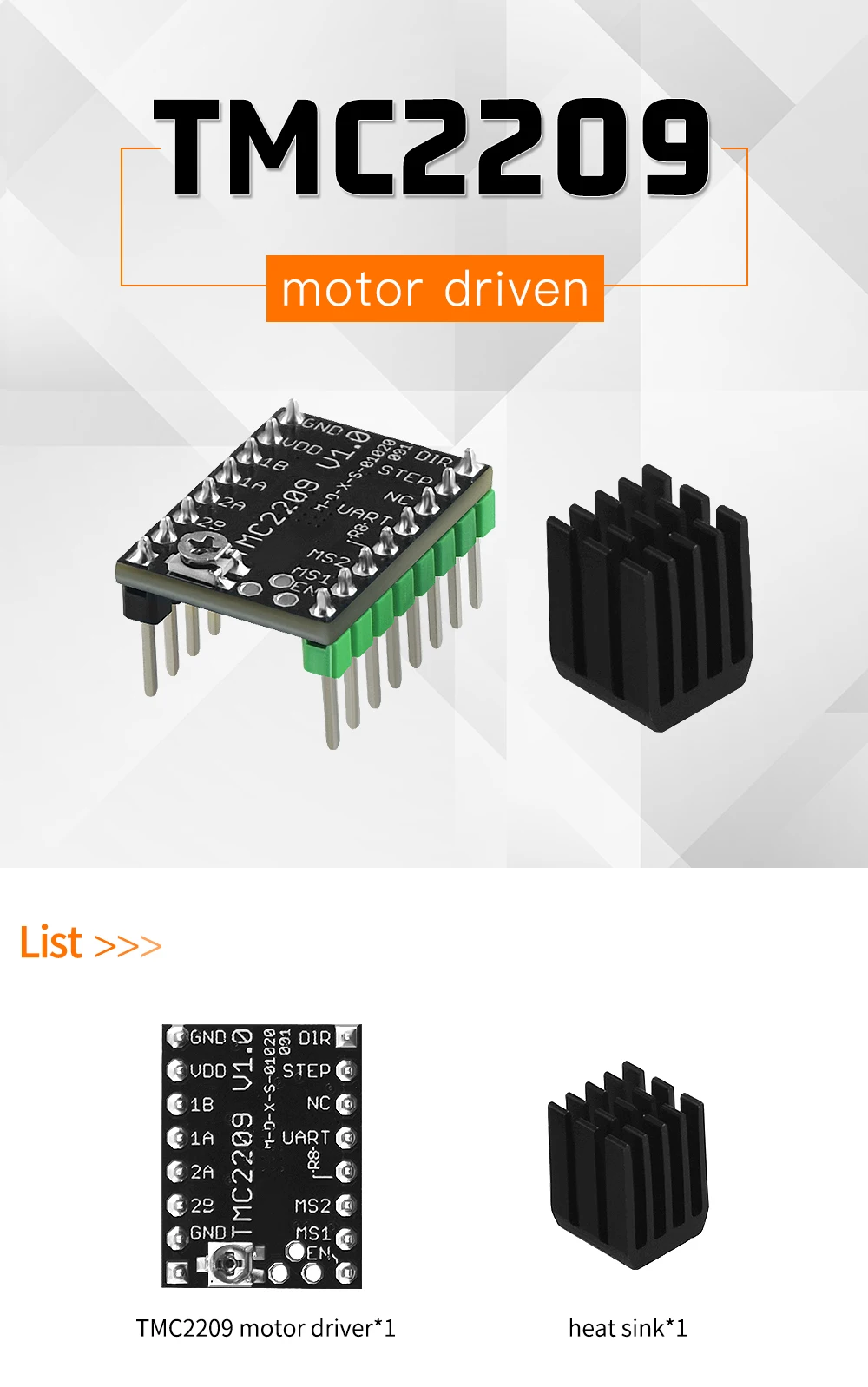 5 шт. MKS TMC2209 UART шаговый двигатель драйвер Stepsticks немой драйвер VS TMC2208 TMC2130 для MKS SGen L плата 3d принтер части