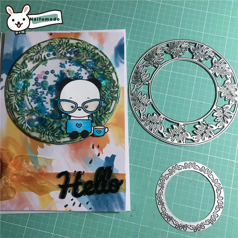 DiyArts ветка с листьями вложенный круглый металлический режущий Скрапбукинг альбом карты делая тиснение трафарет Декор Diecuts новые штампы