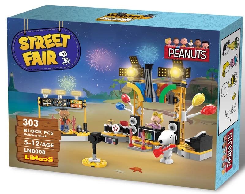 

snoopy surprise building brick block toys educational LE construction compatible plastic LiNooS 8008 peanut hot sales go gift