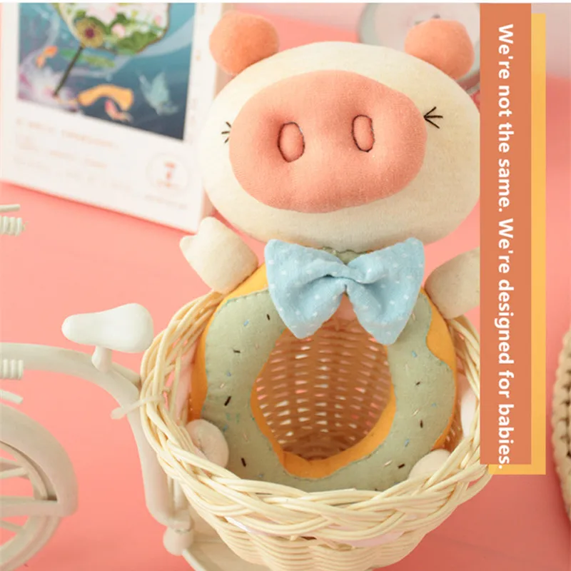 Мама DIY материал мешок кольцо игрушка ребенок свинья ручной кольцо ребенок образование ткань кольцо 0-1 лет детская игрушка