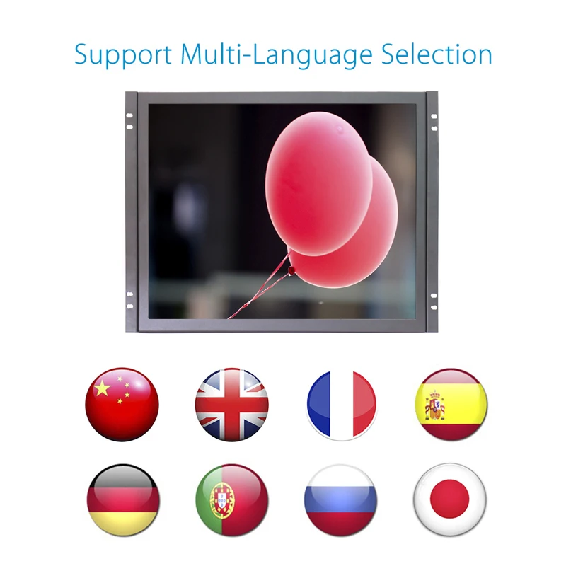 17 inch Cheap touch screen High brightness lcd monitor with usb 12v dc input