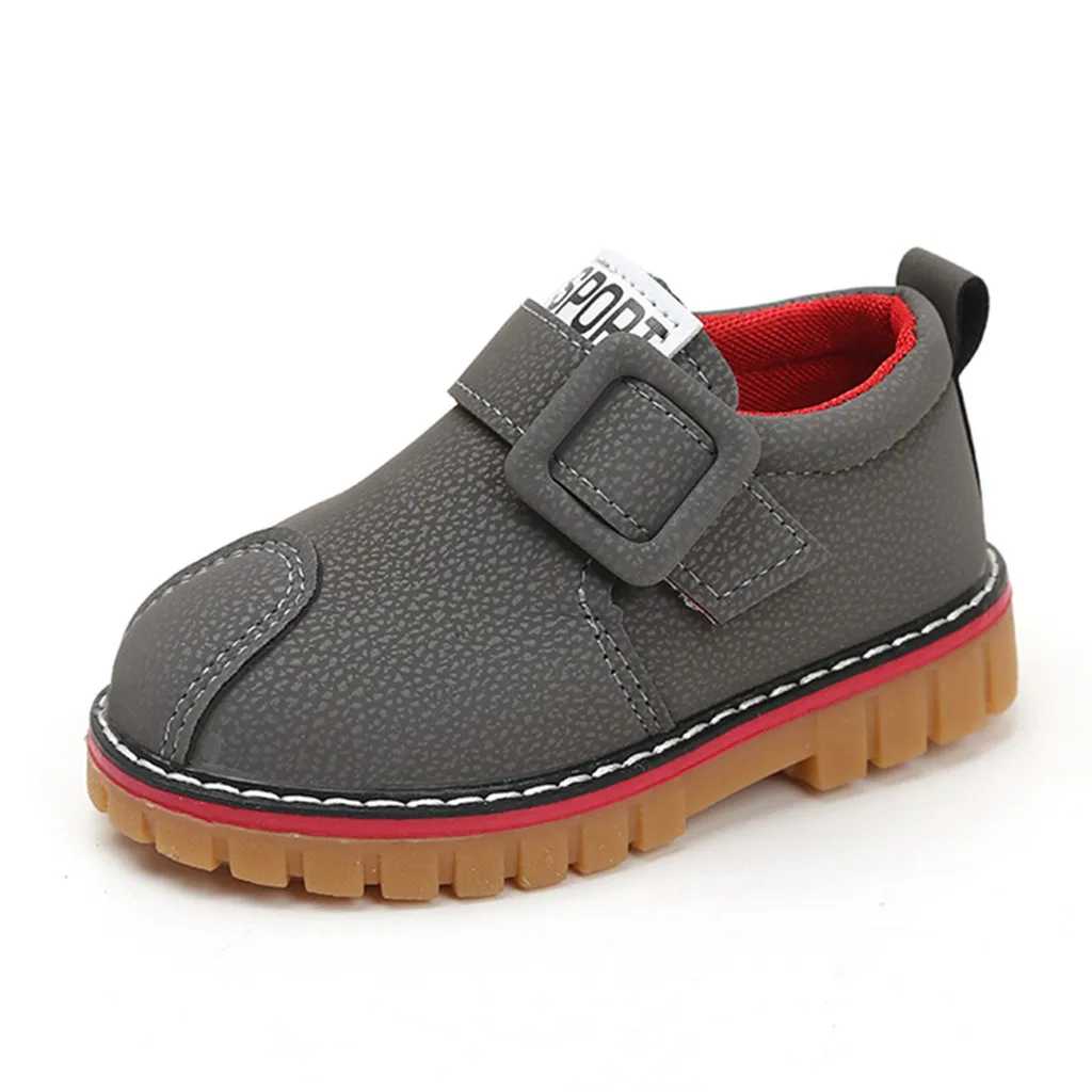Детские ботинки для маленьких девочек и мальчиков; нескользящие спортивные короткие ботиночки; повседневная обувь; однотонная резиновая детская обувь на липучке