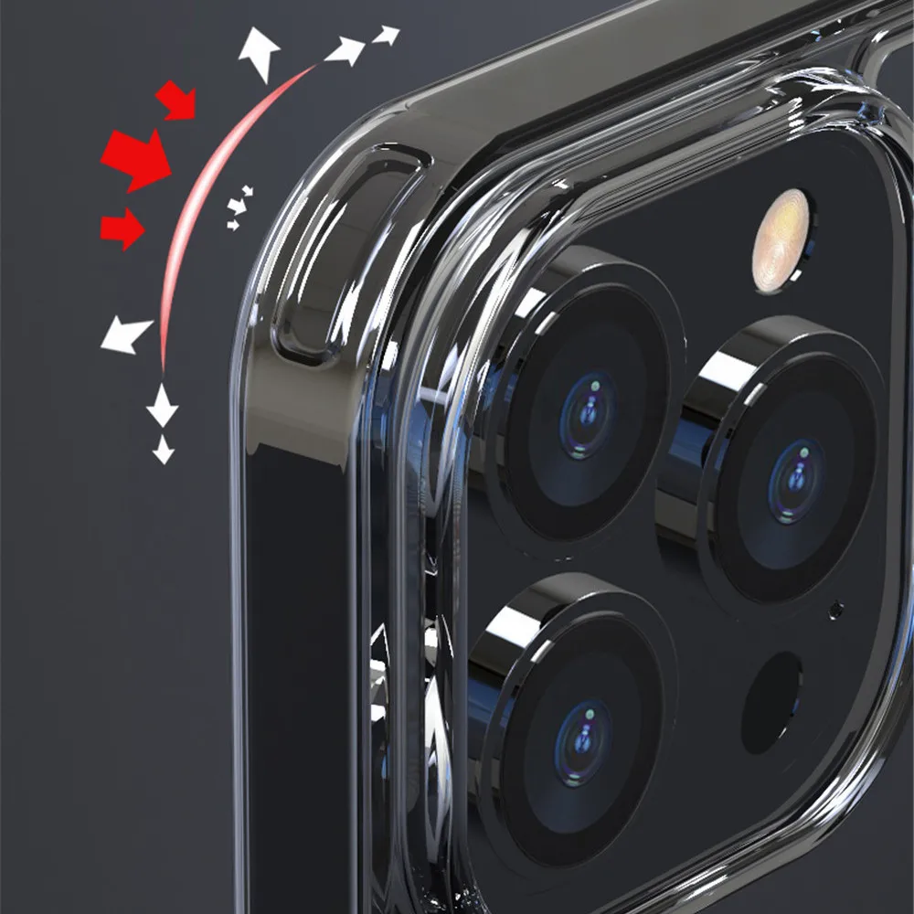 Luxury HD Tempered Glass Clear Case with Transparent Soft Frame and Hard Back Cover