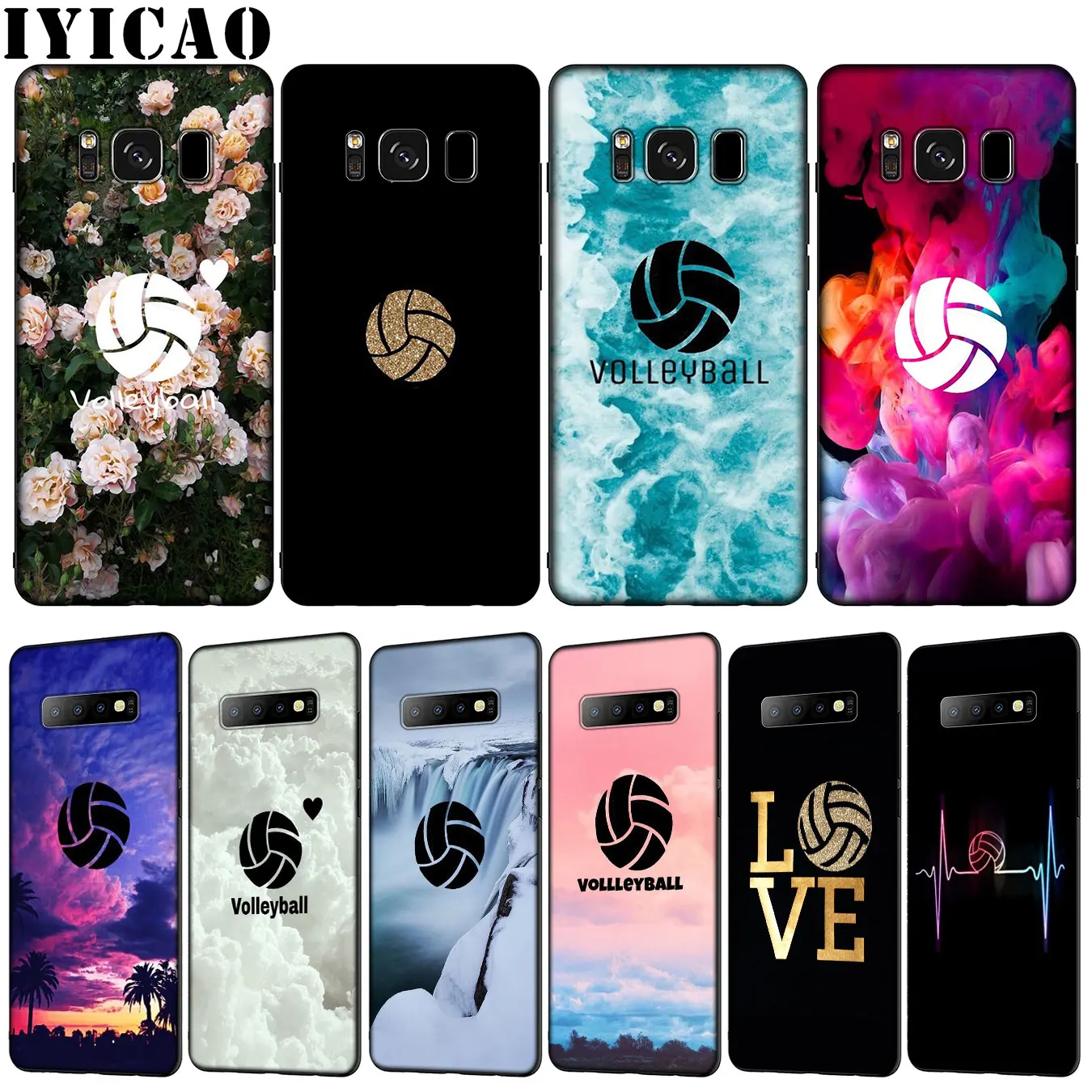 

IYICAO Volleyball Sport Ball Play Soft TPU Silicone Phone Case for Samsung Galaxy S10 E S9 S8 Plus S6 S7 Edge S10e