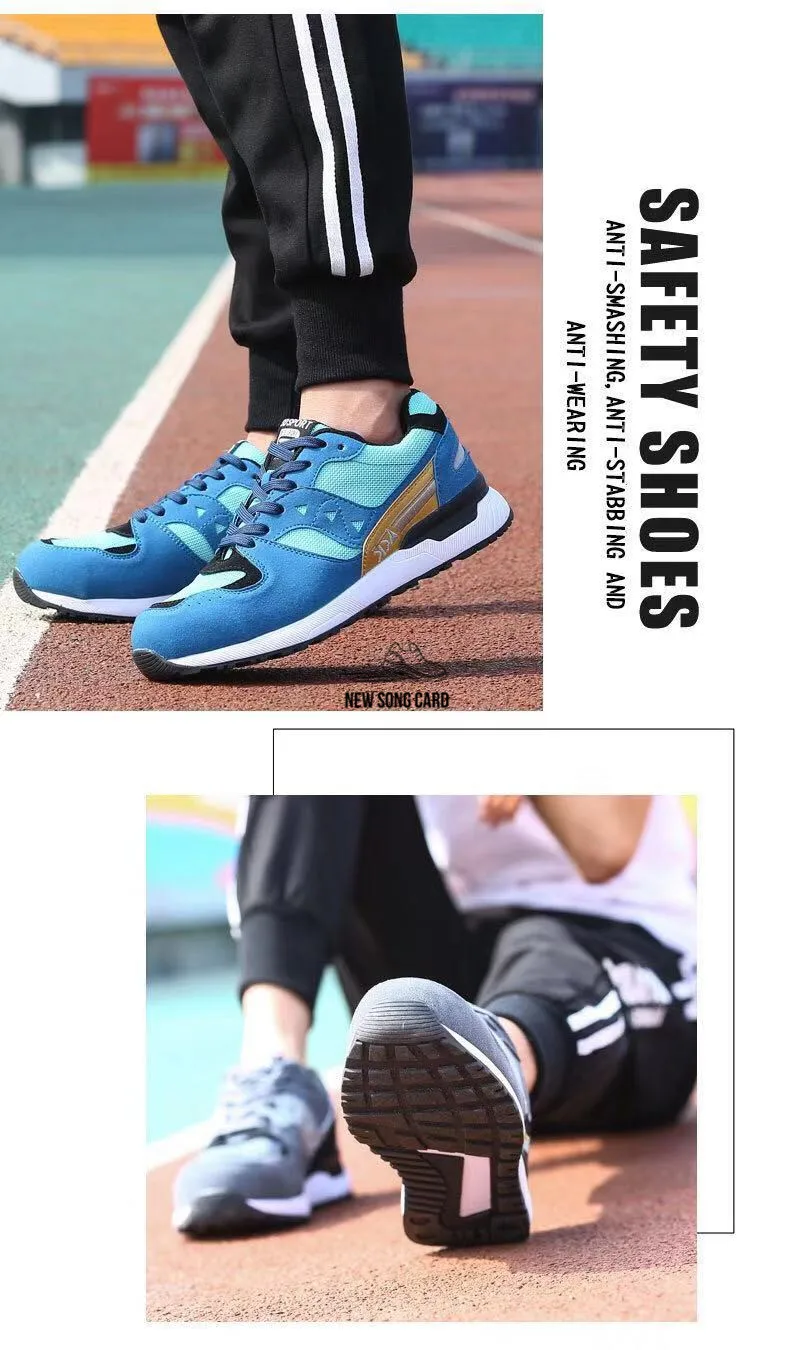 Men's Work Safety Shoes Steel Toe Cap Fashion Breathable Sports Shoes Breathable Lightweight Summer Men's Sports ShoesNew song