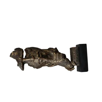 

Abstract Face Ornament Desktop Decoration Sculpture Craft Ornament Resin Abstract Face Decor for Cafe Shop Library (Bronze)