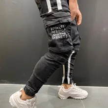 Мужские байкерские джинсы мужские Мульти-карманная повязка тонкие мужские штаны брюки для мужчин мотоцикл хип хоп Уличная джинсовые брюки