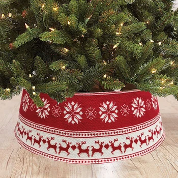 

Christmas Tree Apron Xmas Tree Decoration Ornaments Deer Pattern Elk Snowflakes Three-dimensional Christmas Tree Bottom Apron