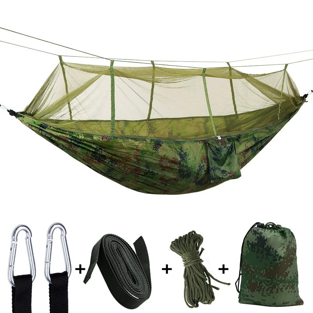 

Outdoor with Mosquito Net Hammock Camouflage Open Country Anti-mosquito Hammock Camping Air Tent Indoor Swing
