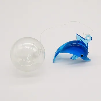

Custom handmade floating glass Dolphin Mini Figurine aquarium decoration pendant Accessories Japanese Style Marine animal statue