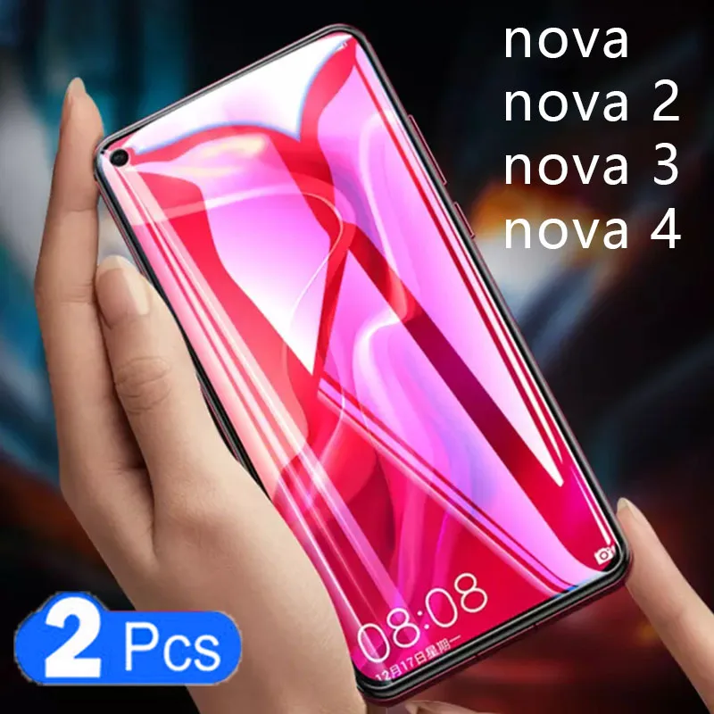 9h Полный Клей протектор экрана для Huawei nova 2 3 4 стекло безопасности аксессуары на