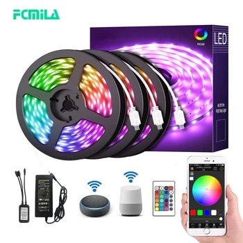 

LED Strip Light 5M 10M 15M 2835 SMD 5050 RGB LED Lights RGB Leds tape diode ribbon Flexible WiFi Controller DC 12V Adapter set