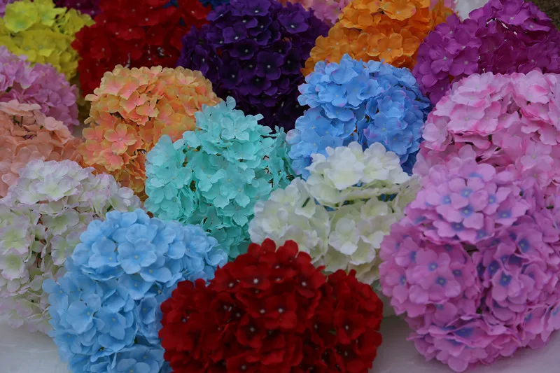 5PCS 19cm Silk Artificial Hydrangea Flower Heads DIY Wedding Garland Bridal Bouquet Birthday Party Christmas Decor Fake Flowers | Дом и сад