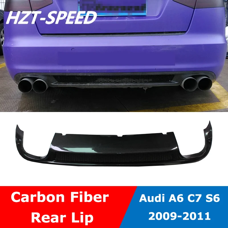 Kit Carrozzeria In Fibra Di Carbonio Labbro Diffusore Paraurti Posteriore Per Audi A6 C6 S6 Tuning 2009 2010 2011