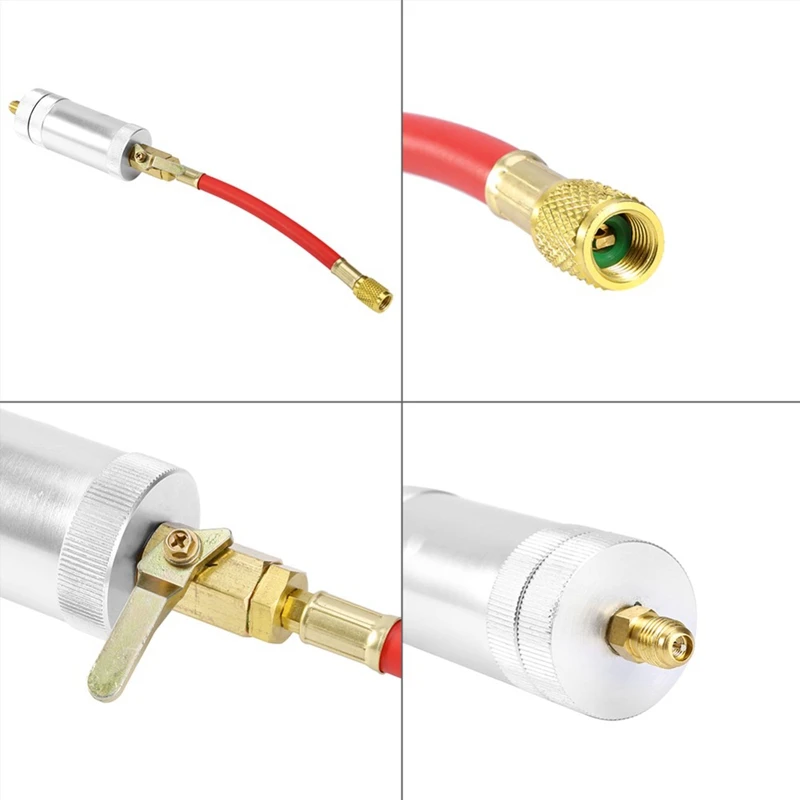 Машина A/C Ac масло и краситель унций Инжекционный инструмент 1/4 Sae 134A 2 унции масленка R134A R12 R22 Холодильная система кондиционирования воздуха масляная заливка