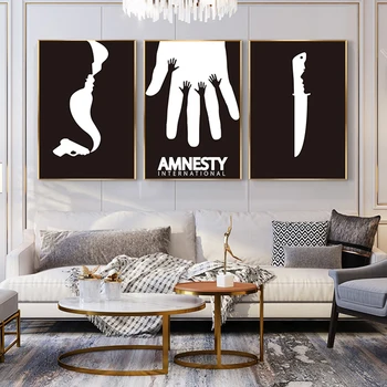 

Nordic Abstract Amnesty Gun Knife Canvas Painting Prints Poster Home Decoration Wall Art Picture For Living Room Free Shipping