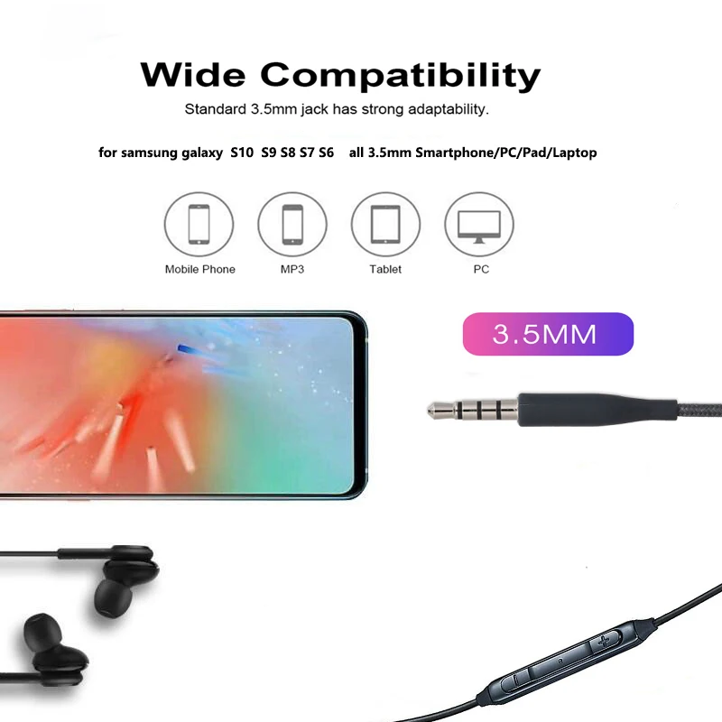 Samsung Earphones EO IG955 AKG Headset In-ear 3.5mm / Type c Mic Wired for Galaxy S20 note10 S10 S9 S8 S7 xiaomi vivo smartphone best bluetooth headphones