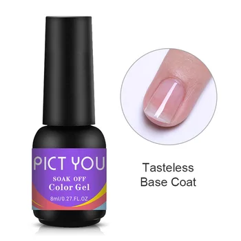 

PICT YOU 8ml Base Coat Gel Polish Transparent Long Lasting Nail Art Gel Varnish Soak Off UV Gel Polish Tasteless Base Coat