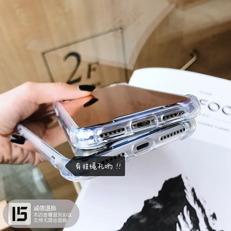 Защитный зеркальный чехол Gasbag для iphone SE XR 7 8 XS MAX 11 12 Pro Max mini X 10 6 6S Plus 8Plus мягкий - Фото №1