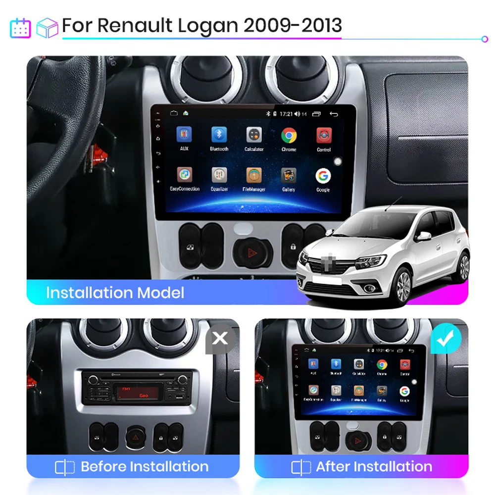 Автомобильный мультимедийный плеер для Renault Logan Sandero 2009 2015 Lada Largus 2012 2020 Dacia Duster 2010