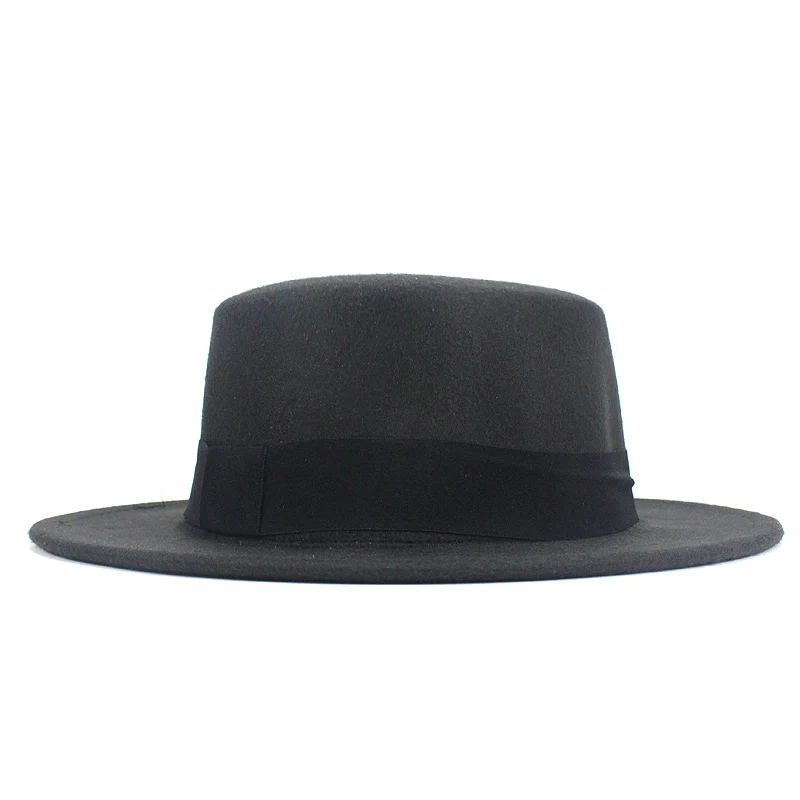Новая модная шерстяная шляпа для мужчин и женщин фетровая с широкими полями|top