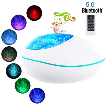 

Ocean Wave Projector 12 LED 8 Colors Night Light Lamp Projector Music Player Christmas Party Remote Control Night Lamp
