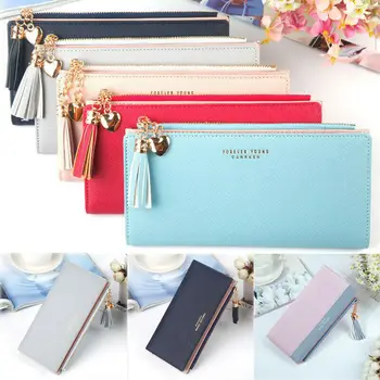

2019 Tassel Wallet Women Long Cute Wallet Leather Tassel Women Wallets Zipper Portefeuille Female Purse Clutch Cartera Mujer