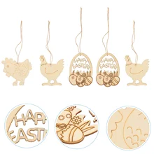 

30pcs Wooden Chicken Pendants Party Easter Theme DIY Hanging Decor Chic Pendants