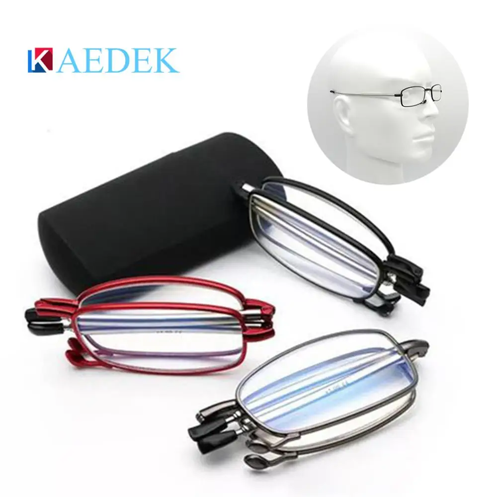 

KAEDEK Fashion Folding Unisex Anti-fatigue Anti-Blue-Light Small reading glasses Computer For Sight With Diopters With Original