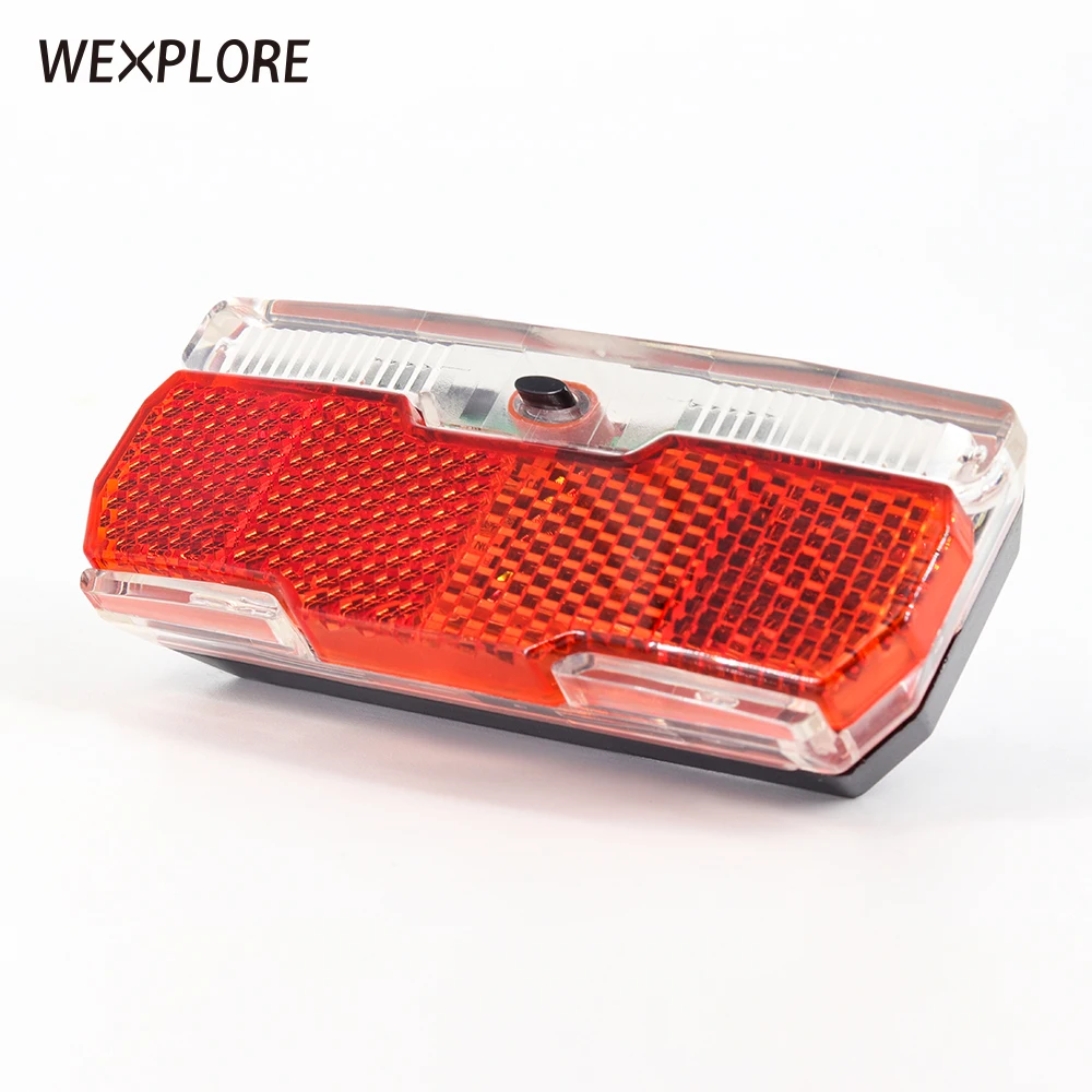 

WEXPLORE Bicycle Rear Light Bike Tail Light Use 2pcs AAA Batteries for Cycling Rear Rack Carrier Lamp With Bike Reflector Light