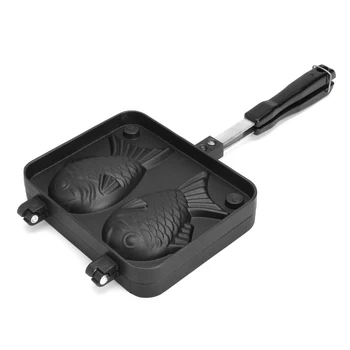 

Fish Shaped Waffle Pan Maker Stainless Steel Taiyaki Japanese Pan Pancake 2 Kitchen Accessories Bakeware Frypan Cast Double