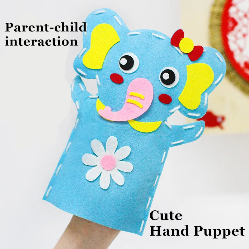 1pc Cute Animals DIY Sewing Kit Kids Felt Toys For Children Hand Puppet Theater Craft Fabric Story Telling Glove Educatioal Doll