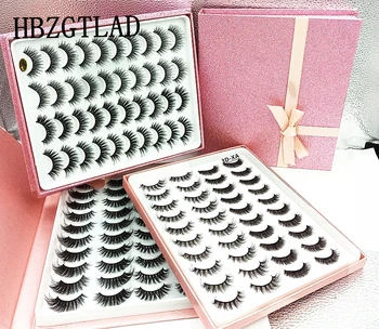 

Flash high-grade packaging 20 pairs 100% Real Mink Eyelashes 3D Natural Mink Lashes Soft Eyelash Extension Makeup Kit Cilios 5D