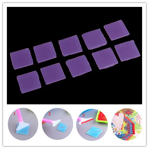 10pcs Nail Art Gem Picker Nail Dotting Tools Rhinestone Picker Gel Cube Gel Nail Tools Silicone Gel Picker