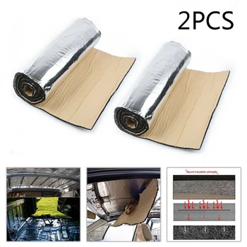 

2pcs Auto Car Firewall Heat Shield Mats Insulation Sound Deadening Pad 10x200Cm