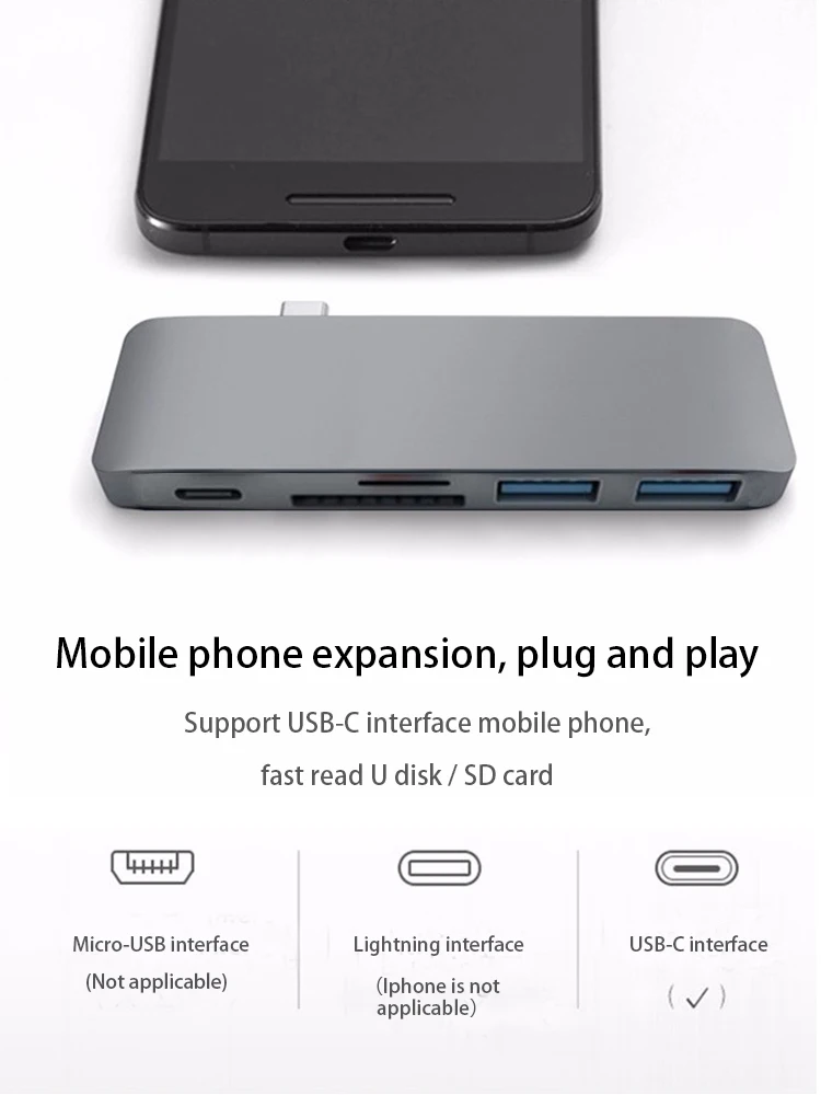 USB 3,1 type-C концентратор к HDMI адаптер 4K Thunderbolt 3 USB C мульти разветвитель концентратор 3,0 TF SD считыватель слот PD для MacBook Pro/Air
