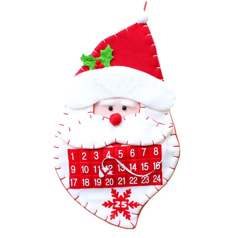 Christmas Hanging Advent Calendars 24 Days Countdown Holiday Gift Wall Decorations Christmas Tree Hanging Ornament