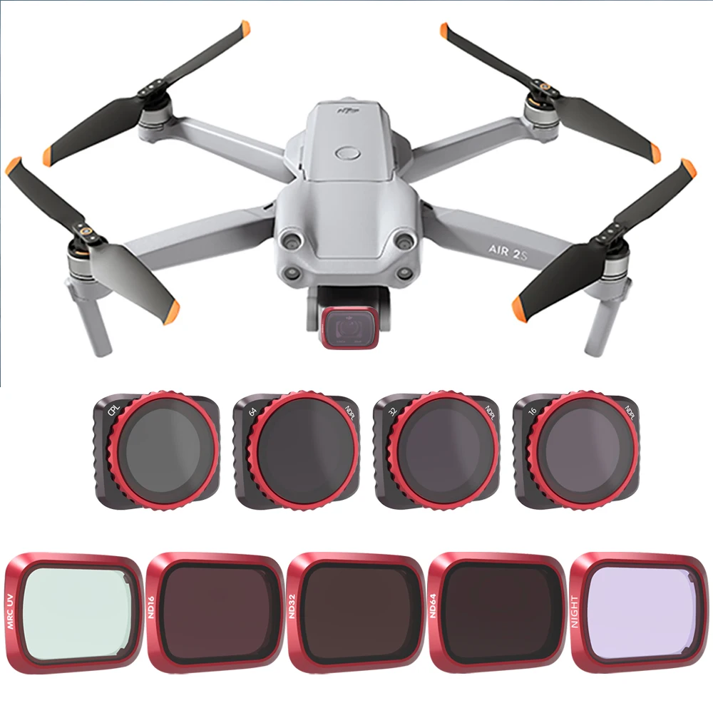 Аксессуары для Дронов DJI Mavic Air 2S набор фильтров объектива UV/CPL/ND/PL16/32/64 ND1000