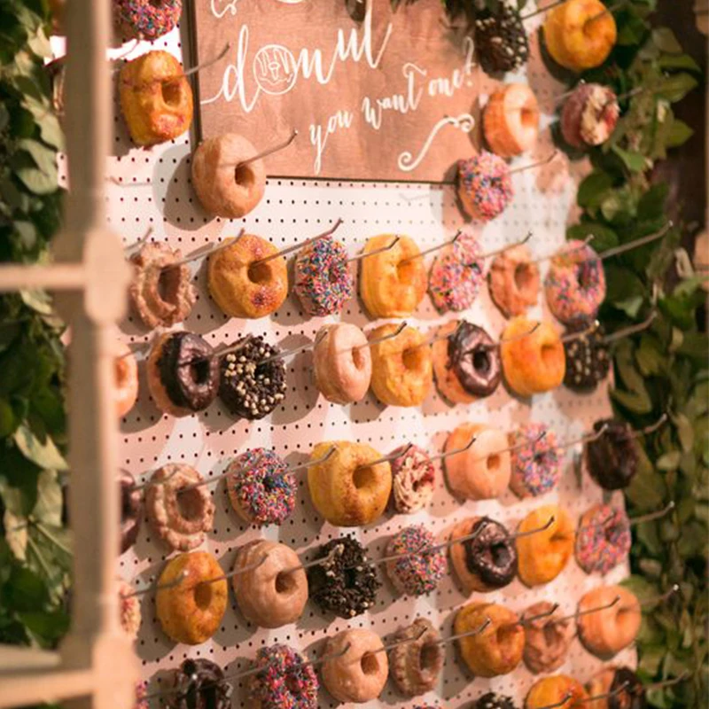 restaurantes pastelerías . Donuts se puede utilizar para bodas fiestas donuts no incluidos cumpleaños Soporte de pared para donuts de madera para donuts aniversarios