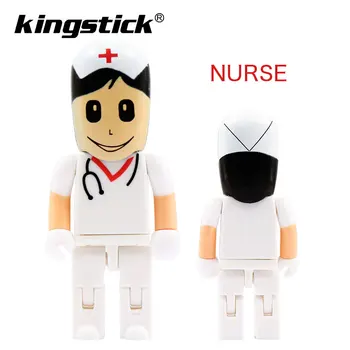 

Creative usb flash drive cartoon nurse doctor model pen drive 4GB 8GB 16GB 32GB 64GB USB Stick pendrive 128GB memory disk