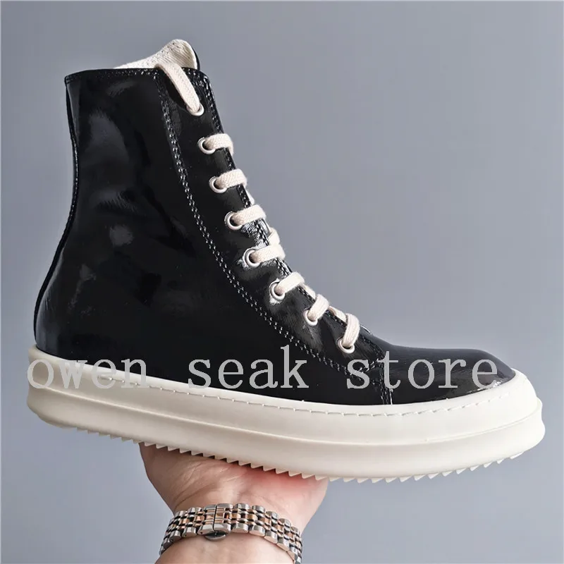 19ss Owen Seak/мужская повседневная парусиновая обувь роскошные кроссовки спортивные ботинки с высоким берцем на шнуровке брендовые туфли на плоской подошве на молнии Большие размеры
