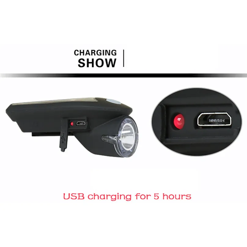 2pcs bike light USB Charging Solar Bicycle LED Lights 360 Degrees Revolving Bicycle Lights Front And Rear light set#4n07
